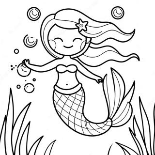 Elegant Mermaid Underwater Coloring Page 54933-44259