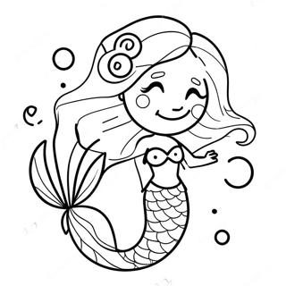 Elegant Mermaid Underwater Coloring Page 54933-44260