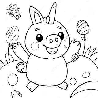 Peppa Pig Easter Bunny Coloring Page 54962-44283