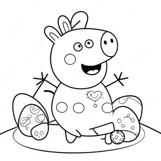 Peppa Pig With Colorful Eggs Coloring Page 54963-44286