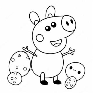 Peppa Pig With Colorful Eggs Coloring Page 54963-44287