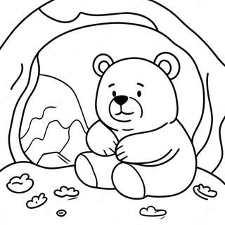 Sleepy Bear In Cozy Cave Coloring Page 54983-44303