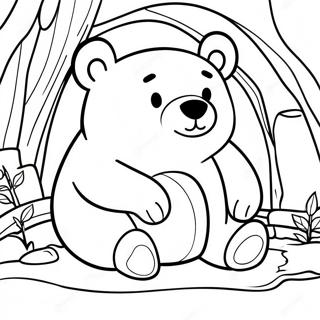 Sleepy Bear In Cozy Cave Coloring Page 54983-44304