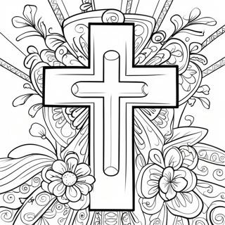 Beautiful Confirmation Cross Coloring Page 55023-44333