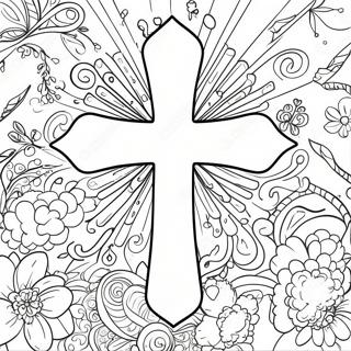 Beautiful Confirmation Cross Coloring Page 55023-44334