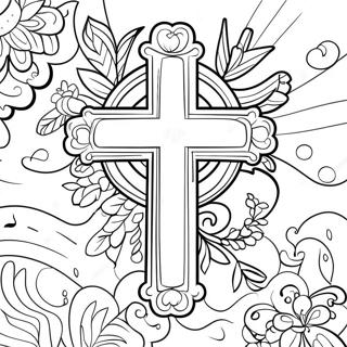 Beautiful Confirmation Cross Coloring Page 55023-44335