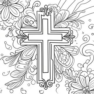 Beautiful Confirmation Cross Coloring Page 55023-44336