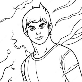 Percy Jackson With Lightning Bolt Coloring Page 5502-4554