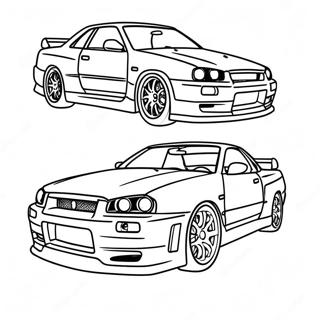 Nissan Skyline Gtr R34 Coloring Page 55052-44362