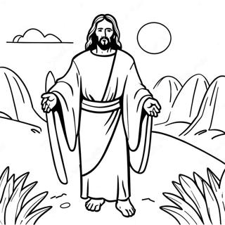 Jesus In The Desert Coloring Page 55083-44382