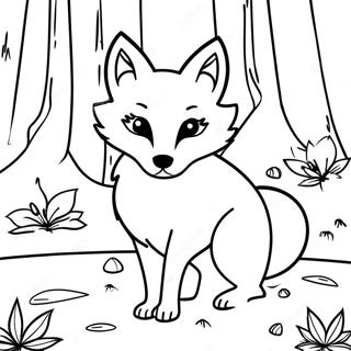 Beautiful Fox In A Forest Coloring Page 55092-44386