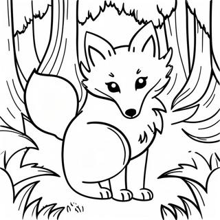 Beautiful Fox In A Forest Coloring Page 55092-44387