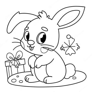 Christmas Bunny Coloring Page 55112-44402