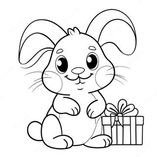 Cute Christmas Bunny With Presents Coloring Page 55113-44405