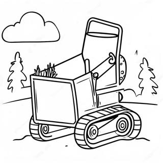 Cute Backhoe Digging Coloring Page 55143-44433