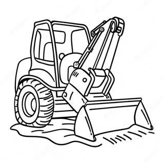 Cute Backhoe Digging Coloring Page 55143-44435