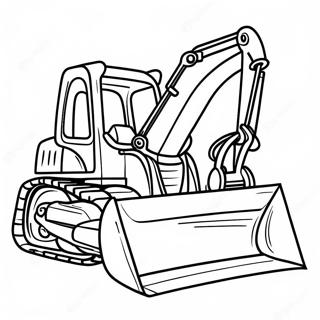 Cute Backhoe Digging Coloring Page 55143-44436