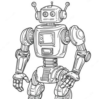 Metallic Robot Coloring Page 55192-44466