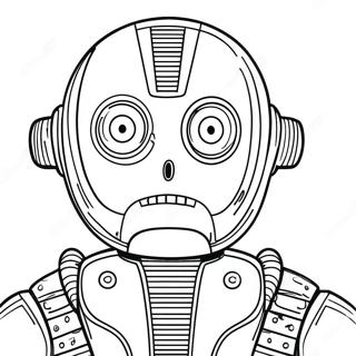 Metallic Robot Coloring Page 55192-44467