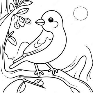 Spring Bird Coloring Pages