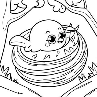 Colorful Spring Bird Nesting Coloring Page 55203-44479