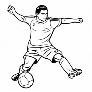 Exciting Soccer Player Kicking Ball Coloring Page 55213-44485