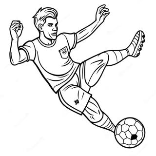 Exciting Soccer Player Kicking Ball Coloring Page 55213-44487