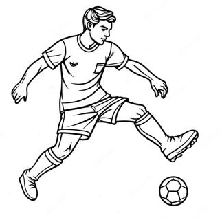 Exciting Soccer Player Kicking Ball Coloring Page 55213-44488