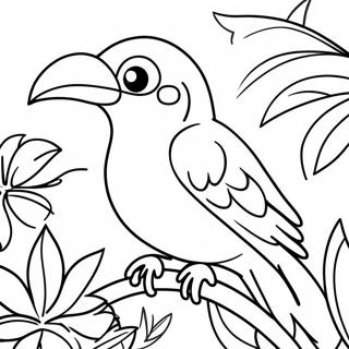 Colorful Tropical Bird Coloring Page 5522-4575