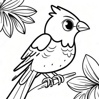 Colorful Tropical Bird Coloring Page 5522-4576