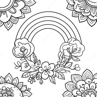 Boho Rainbow Coloring Pages