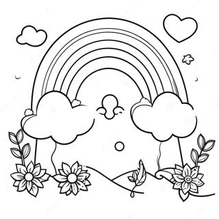 Whimsical Boho Rainbow Coloring Page 55233-44501