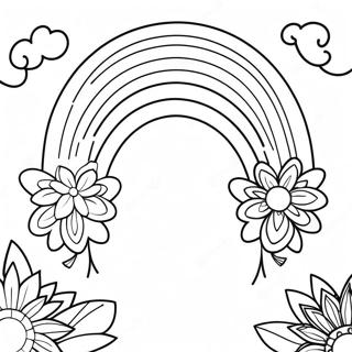 Whimsical Boho Rainbow Coloring Page 55233-44504