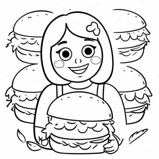 Wendy With Delicious Burgers Coloring Page 55273-44533