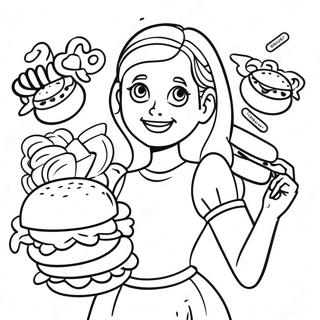 Wendy With Delicious Burgers Coloring Page 55273-44535