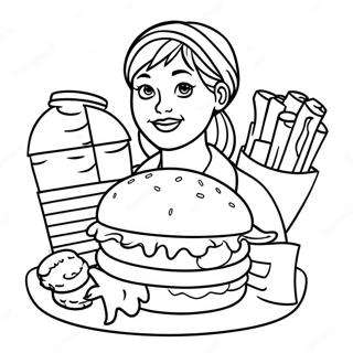 Wendy With Delicious Burgers Coloring Page 55273-44536