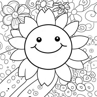 Smiley Face Flower Coloring Pages