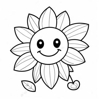 Smiley Face Flower Coloring Page 55292-44546