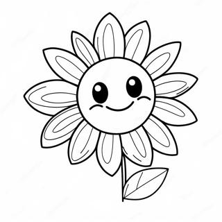 Smiley Face Flower Coloring Page 55292-44547