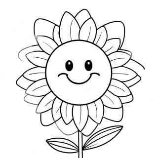 Smiley Face Flower Coloring Page 55292-44548