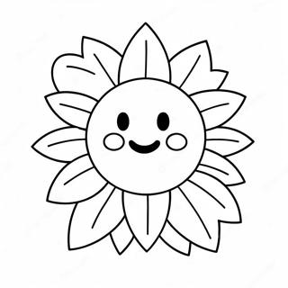 Happy Smiley Face Flower Coloring Page 55293-44550