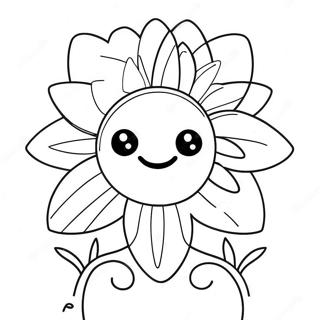 Happy Smiley Face Flower Coloring Page 55293-44551