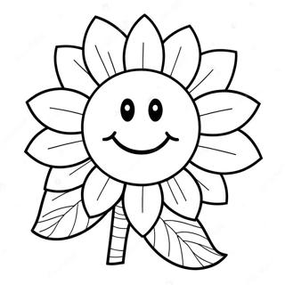 Happy Smiley Face Flower Coloring Page 55293-44552