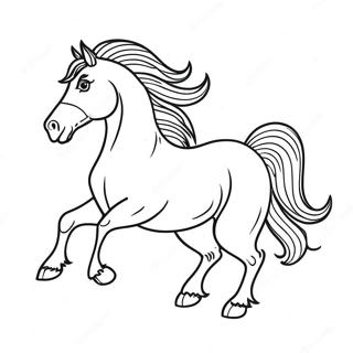 Majestic Clydesdale Horse In Full Gallop Coloring Page 55333-44582