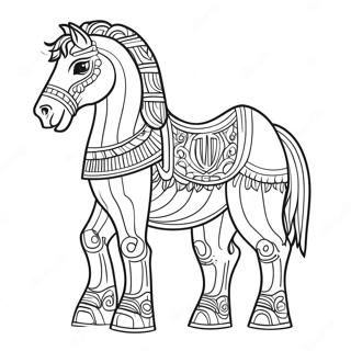 Ancient Greek Trojan Horse Coloring Page 55343-44589