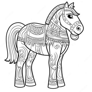 Ancient Greek Trojan Horse Coloring Page 55343-44592