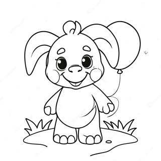 Cute Ellie With Balloons Coloring Page 55353-44597