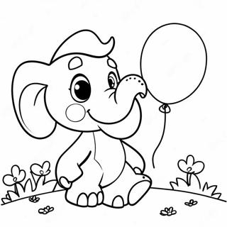 Cute Ellie With Balloons Coloring Page 55353-44598