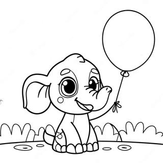 Cute Ellie With Balloons Coloring Page 55353-44599