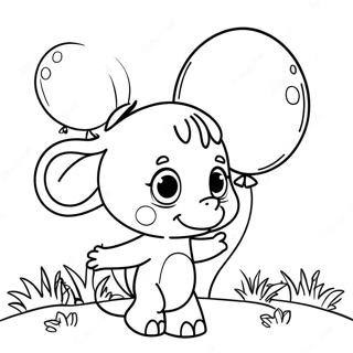 Cute Ellie With Balloons Coloring Page 55353-44600